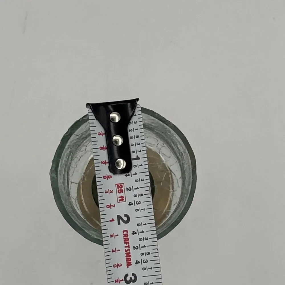 Vintage Brass Tea light/Votive Candle Holder Stand w Crackle Glass Globe